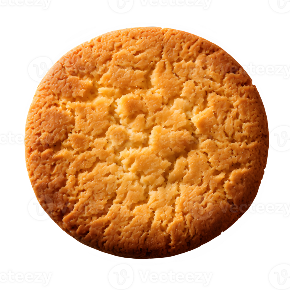 round cookies isolated on transparent background ,biscuit top view cut out png ,generative ai
