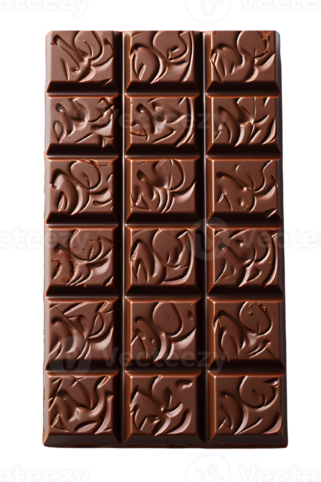 chocolate bar png ,rectangular chocolate bar isolated on transparent background ,generative ai