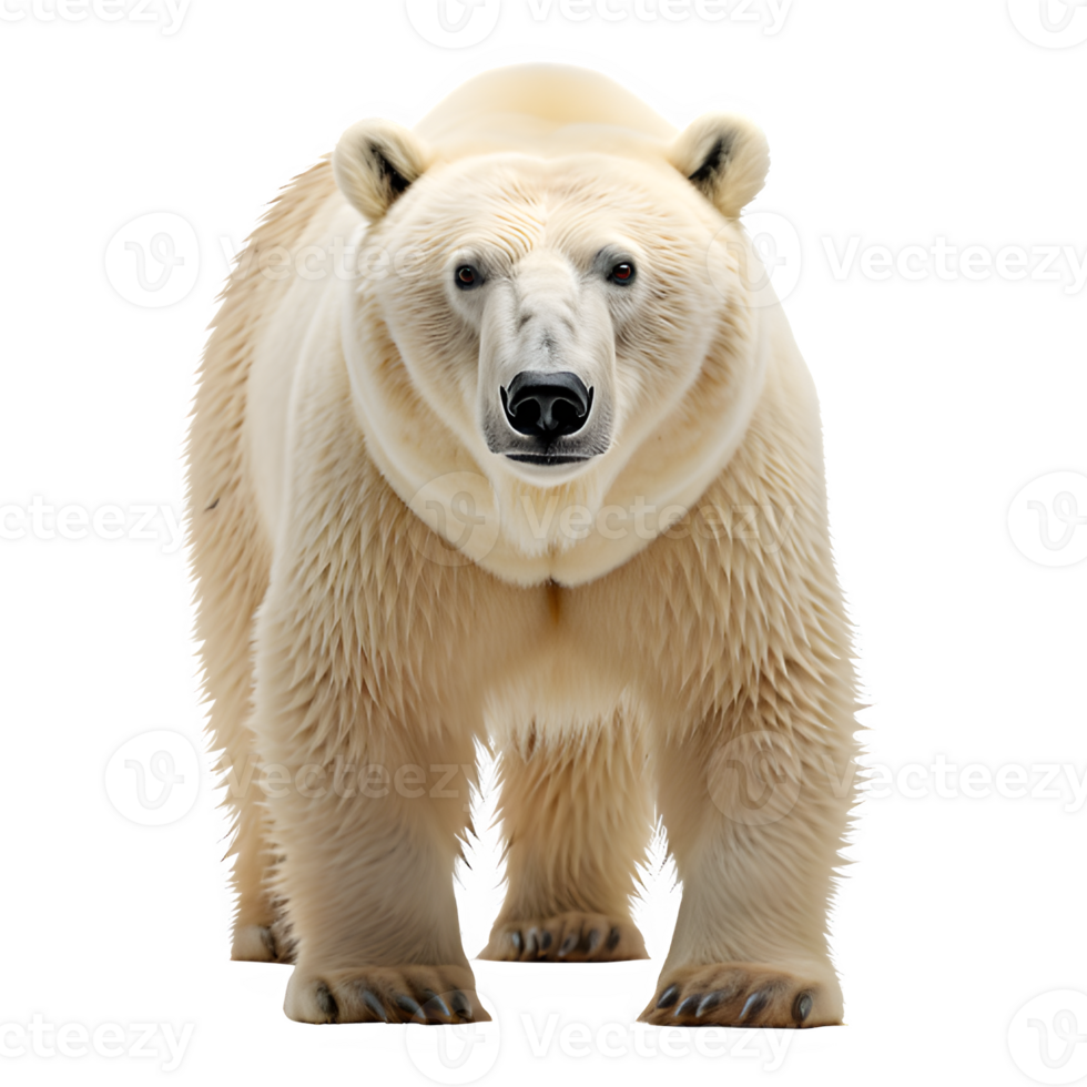 polar bear isolated on transparent background ,white bear cut out png ,generative ai