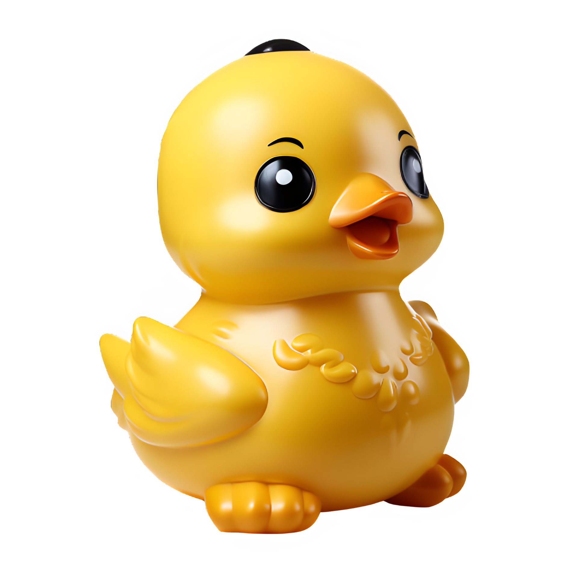 rubber duck toy isolated on transparent background,cute plastic yellow