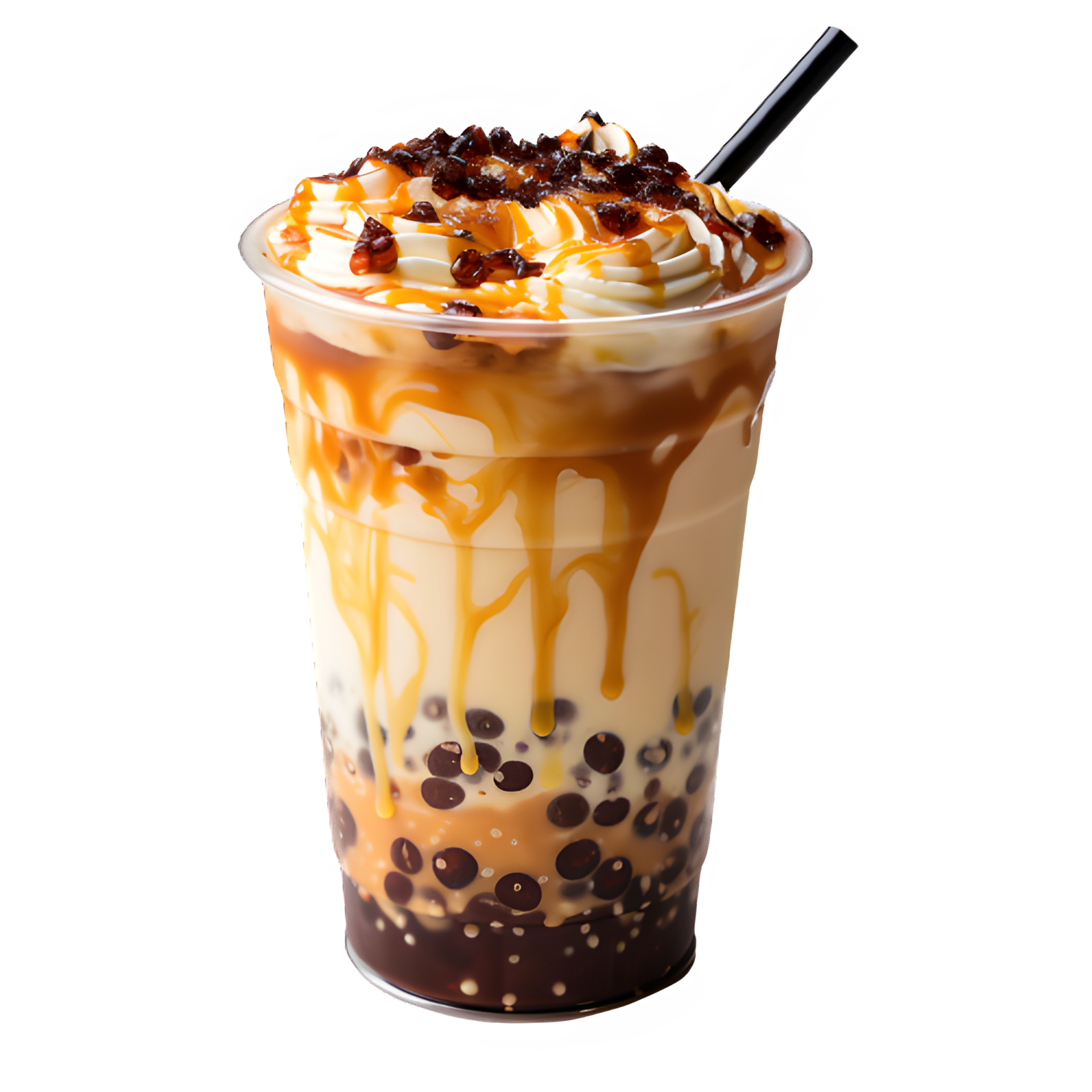 iced boba drink isolated on transparent background ,fresh drink in a  plastic cup ,generative ai 30739954 PNG