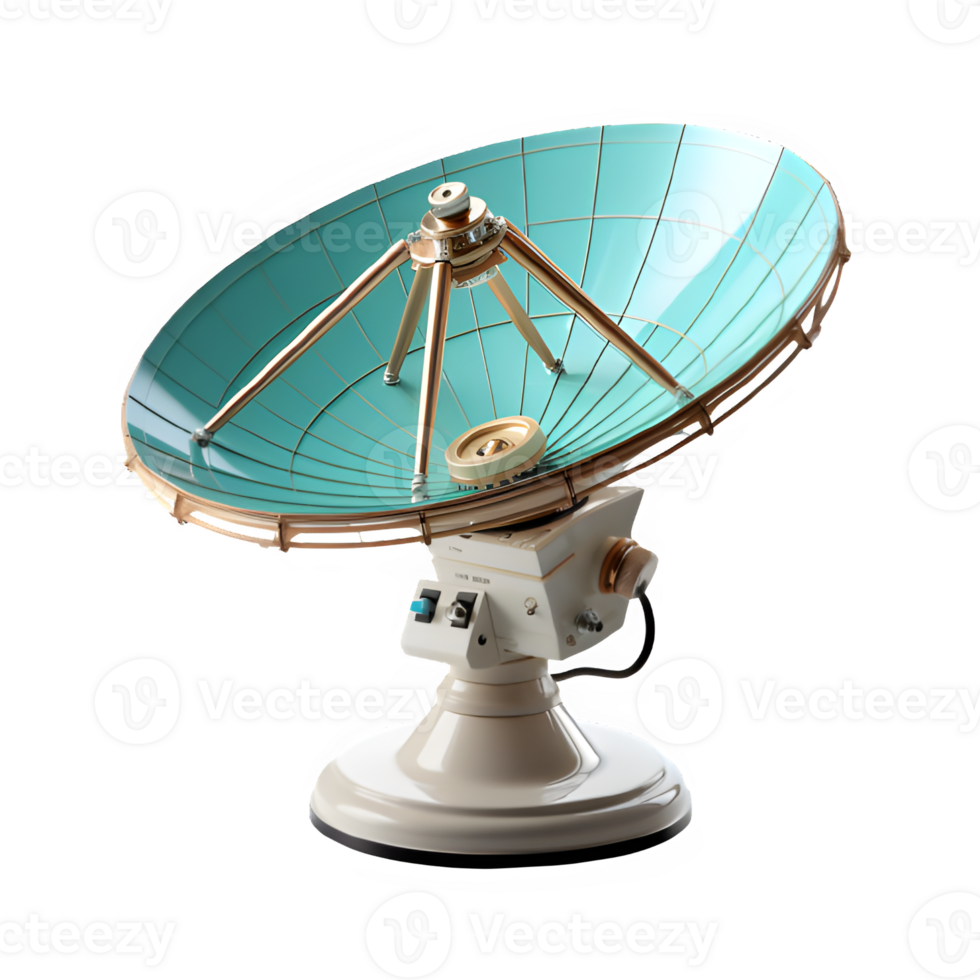 satélite antena aislado en transparente antecedentes , Radar satélite png ,generativo ai