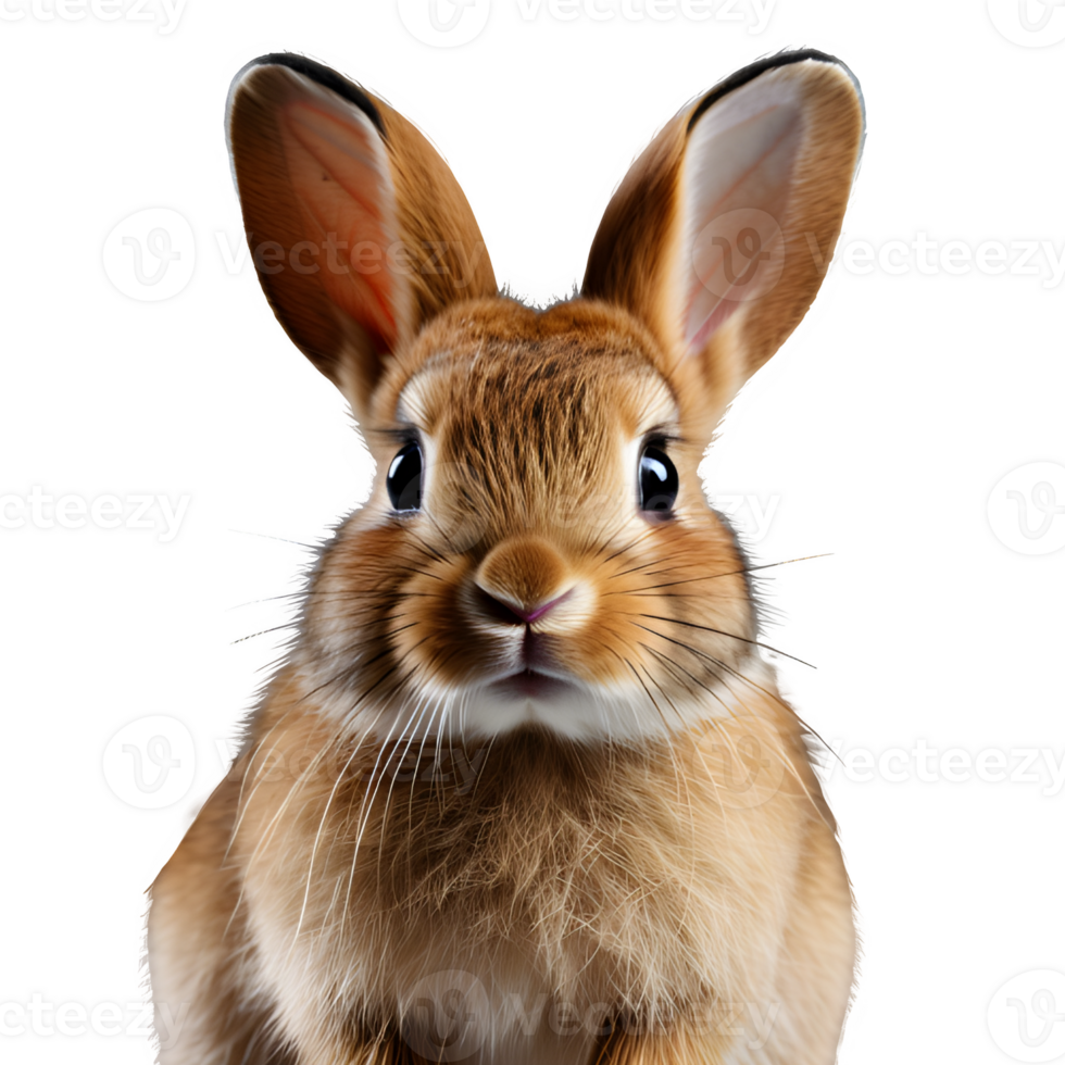rabbit isolated on transparent background ,cute bunny cut out png ,generative ai