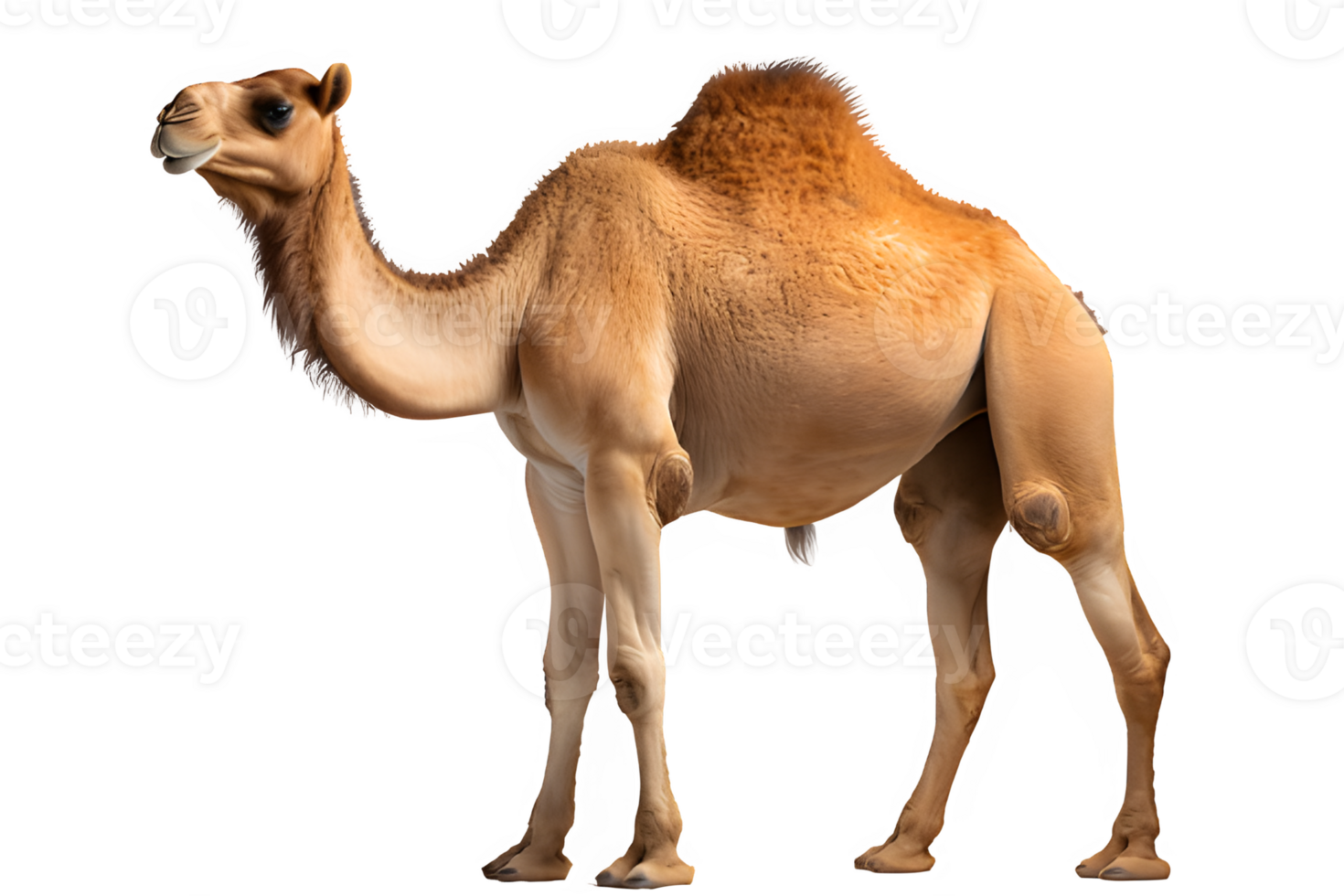 camel side view isolated png ,camel isolated on transparent background ,generative ai