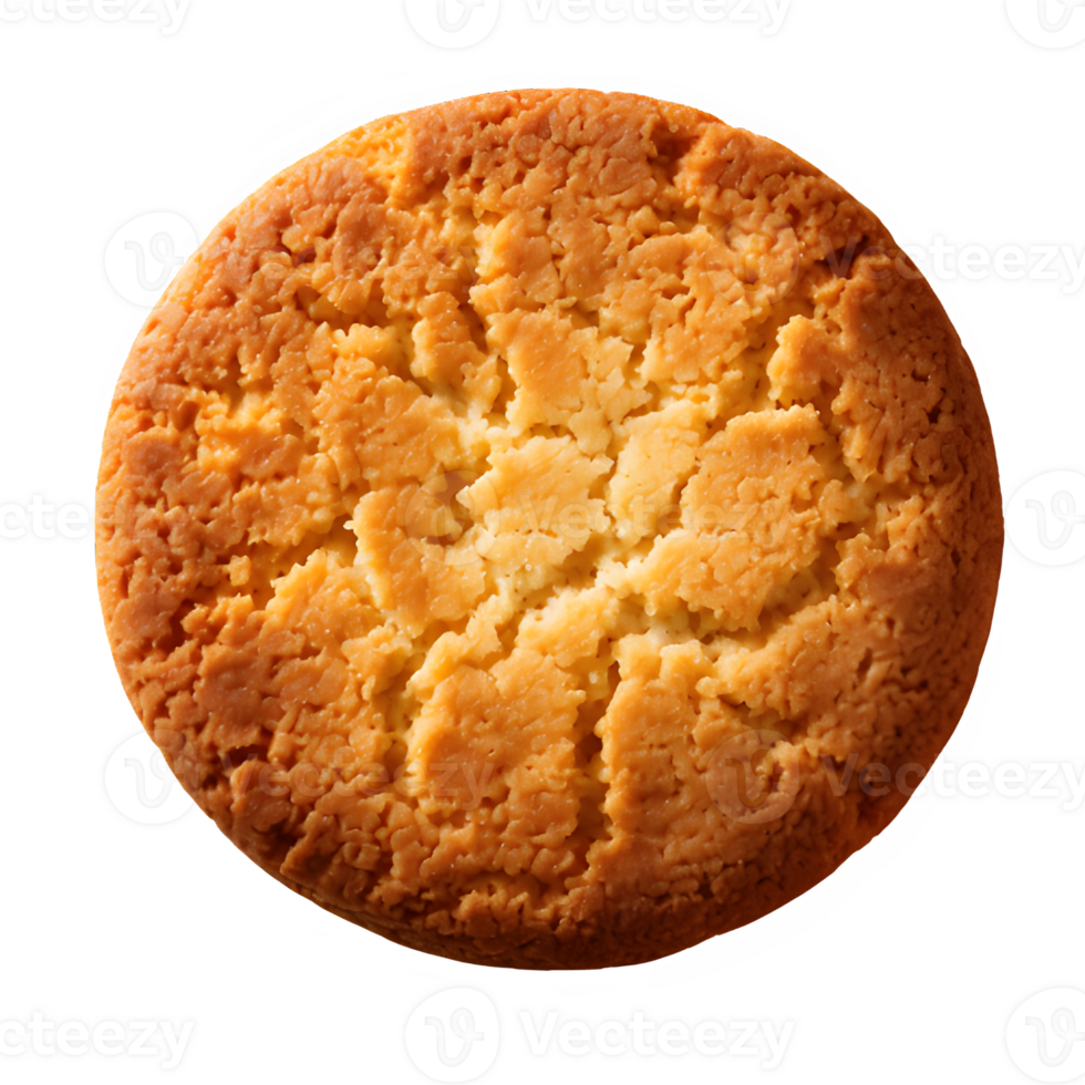 round cookies isolated on transparent background ,biscuit top view cut out png ,generative ai