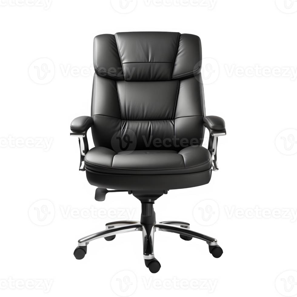 office chair isolated on transparent background ,boss business chair front view png ,generative ai