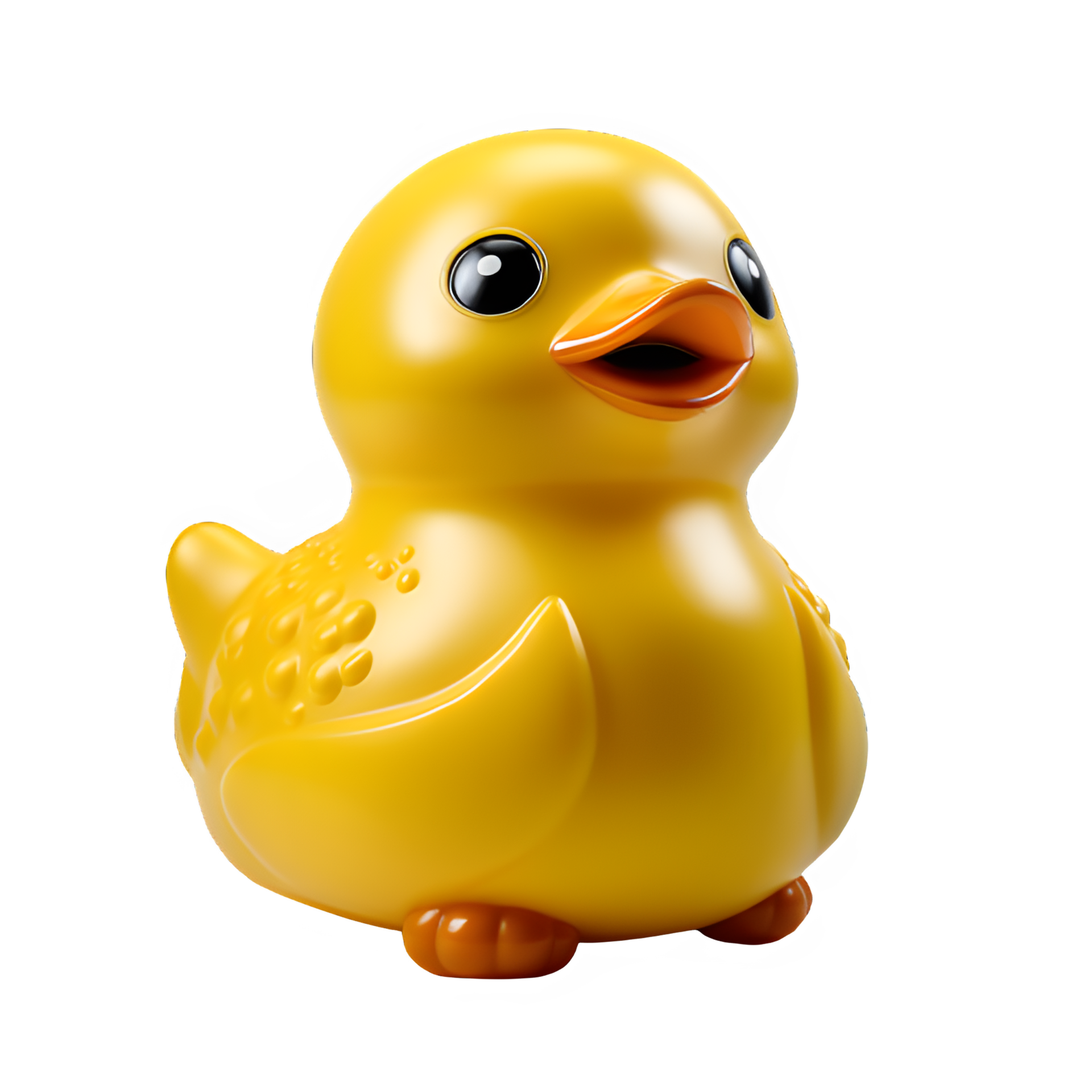 rubber duck toy isolated on transparent background,cute plastic yellow