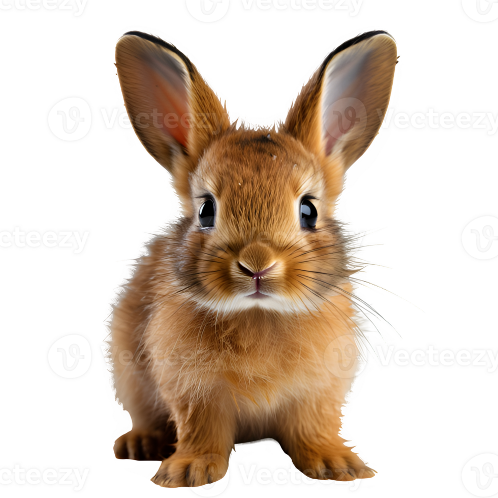 rabbit isolated on transparent background ,cute bunny cut out png ,generative ai