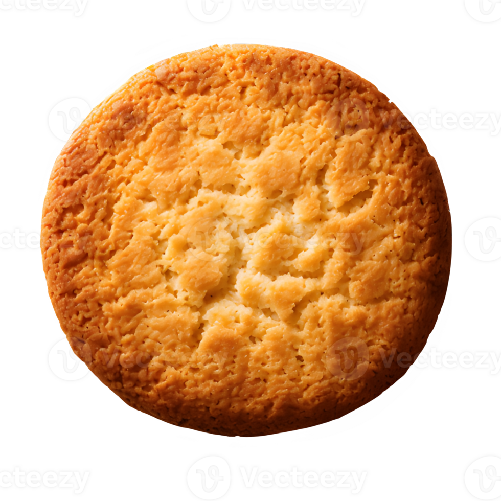 round cookies isolated on transparent background ,biscuit top view cut out png ,generative ai