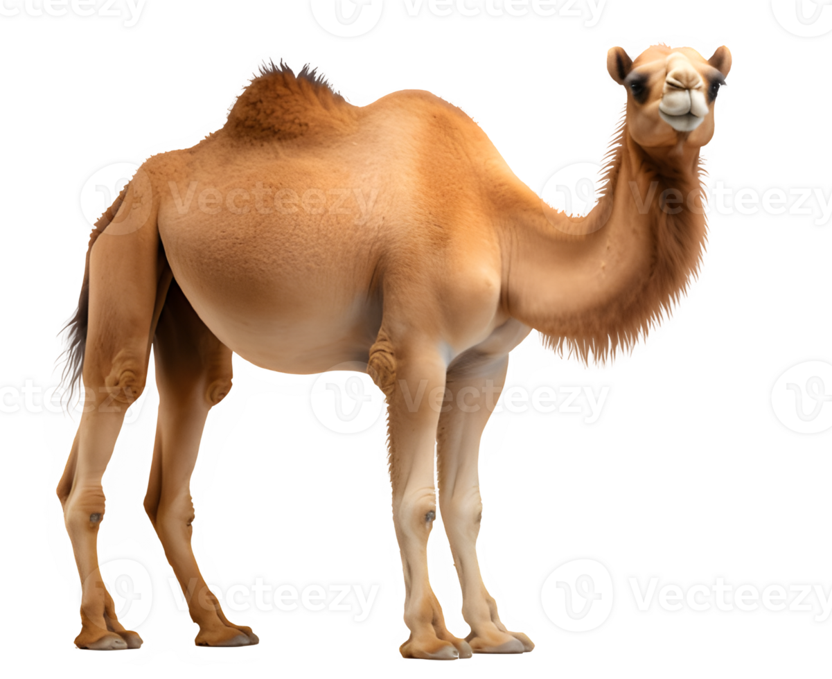 camel side view isolated png ,camel isolated on transparent background ,generative ai