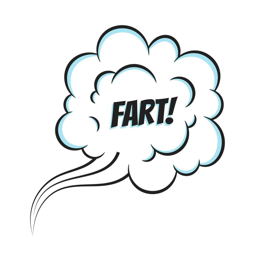 Fart smoke smelling cloud pop art comic book cartoon flat style design vector illustration.