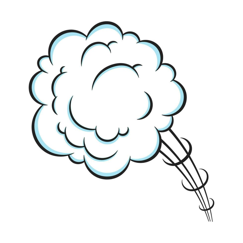 Fart smoke smelling cloud pop art comic book cartoon flat style design vector illustration.