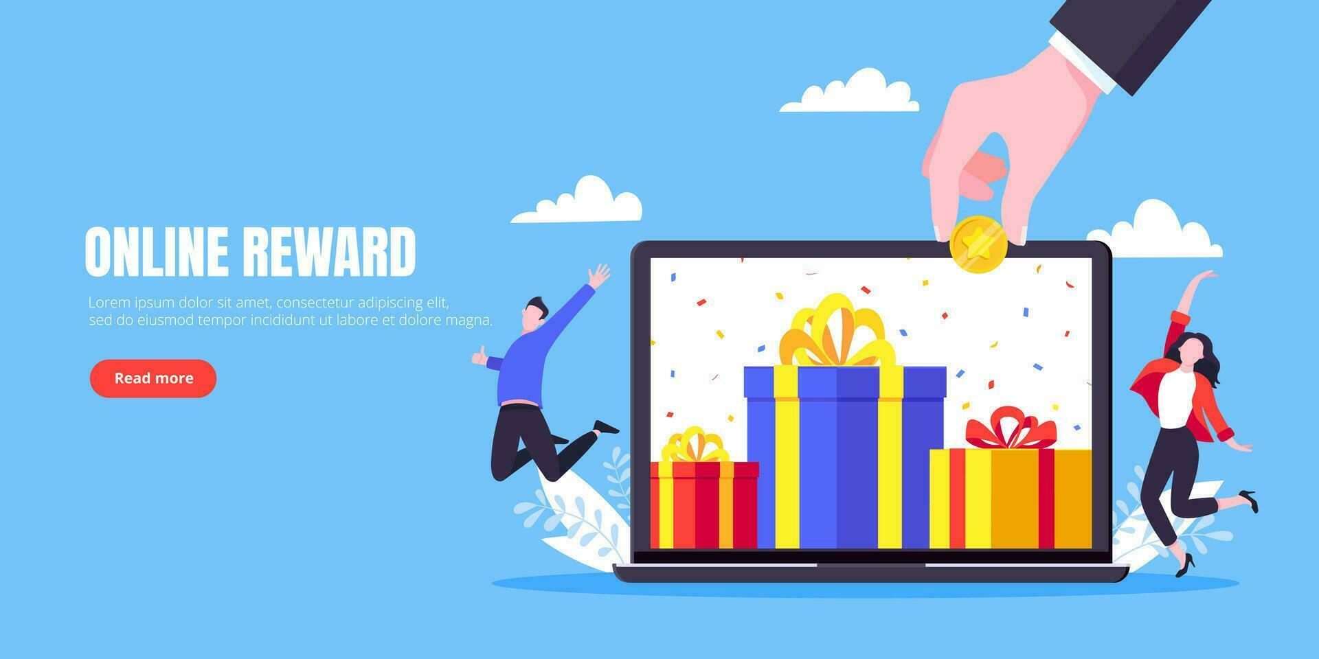 Get online reward and gifts, earn loyalty program points. vector