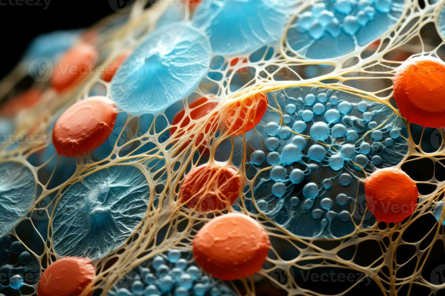 Highly magnified snapshots of yeast cells under microscope revealing unique patterns photo