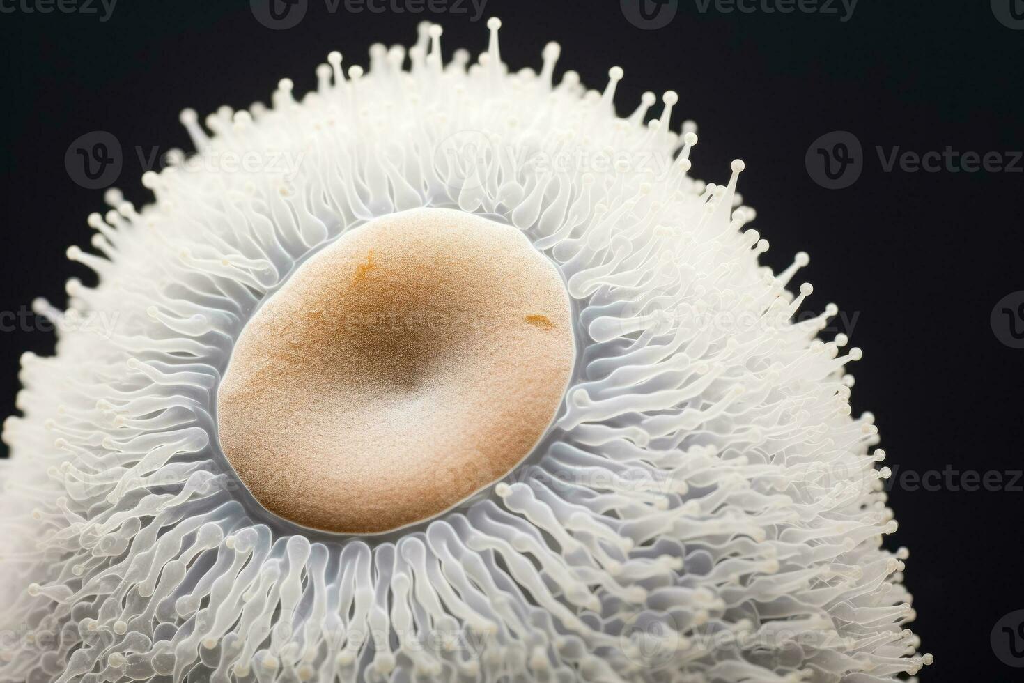 Ultra magnified image of single celled protozoa isolated on a white background photo