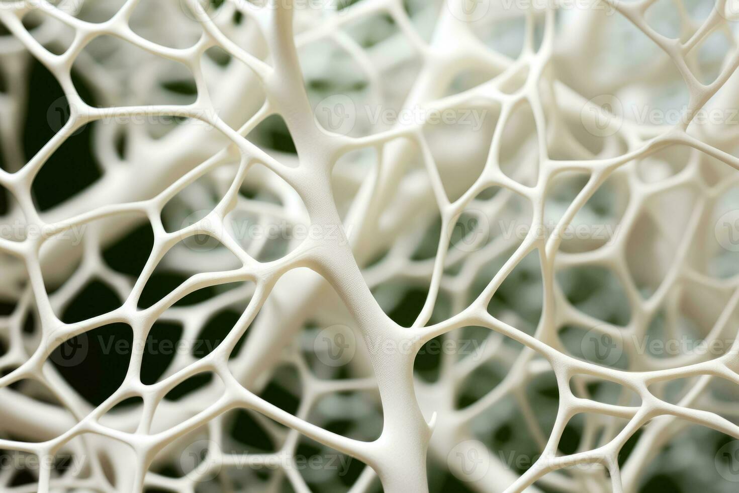 Close up image of cellular plant structures isolated on a white background photo