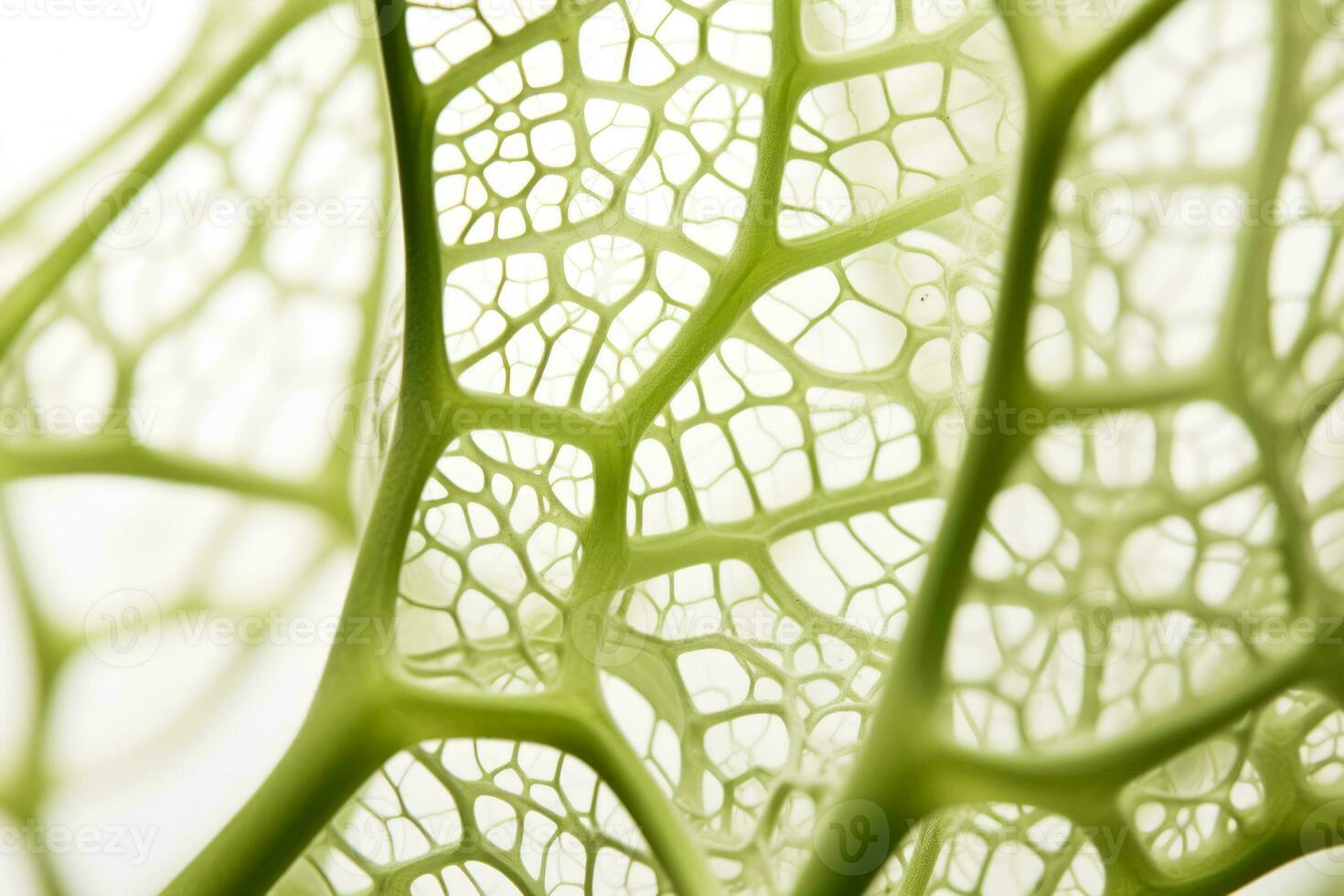 Close up image of cellular plant structures isolated on a white background photo