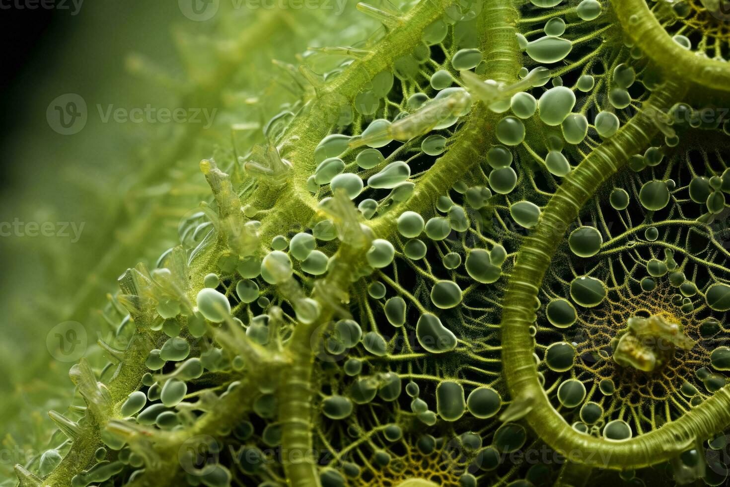 Macro photography revealing the intricate beautiful patterns of microscopic algae photo