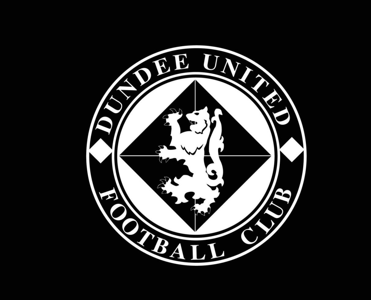 Dundee United FC Club Logo Symbol White Scotland League Football Abstract Design Vector Illustration With Black Background