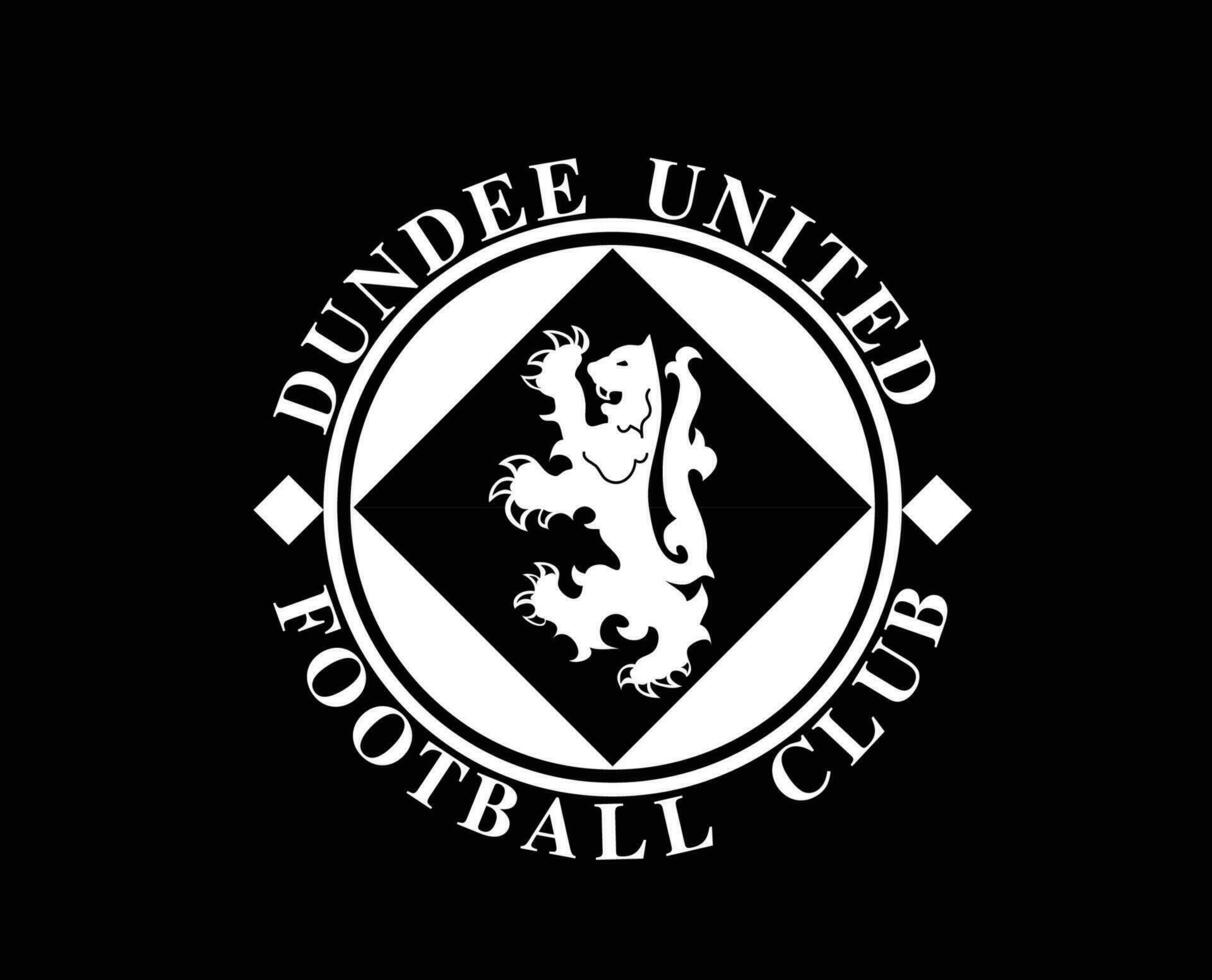 Dundee unido fc logo club símbolo blanco Escocia liga fútbol americano resumen diseño vector ilustración con negro antecedentes