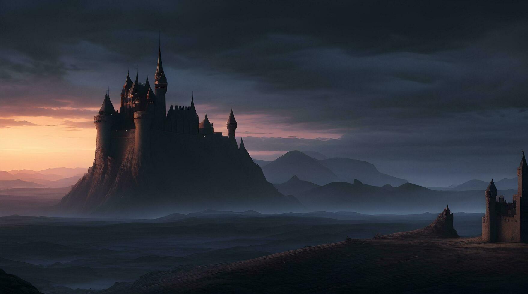 HD wallpaper that captures the essence of a fantasy world's nighttime photo