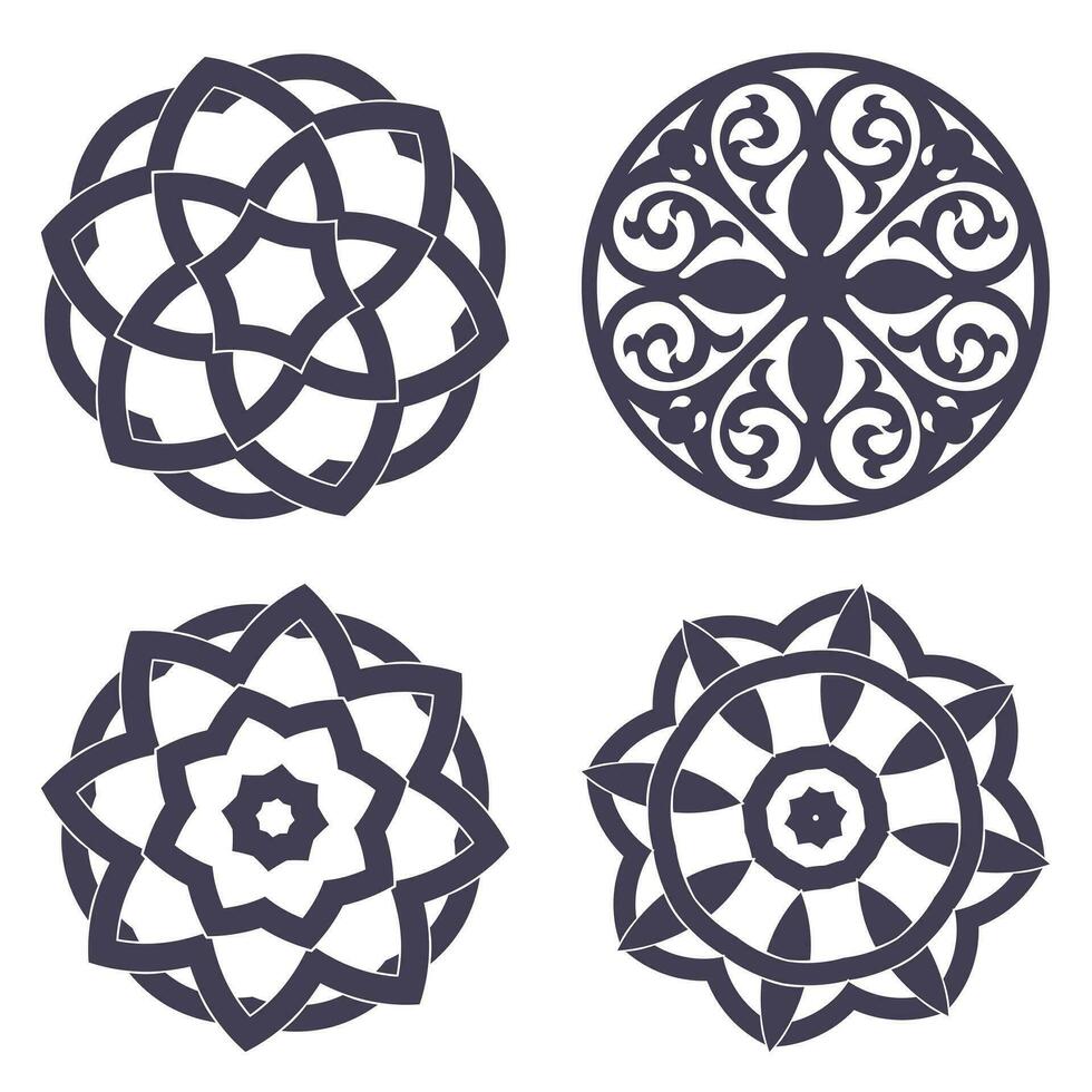 Several circles with different patterns vector