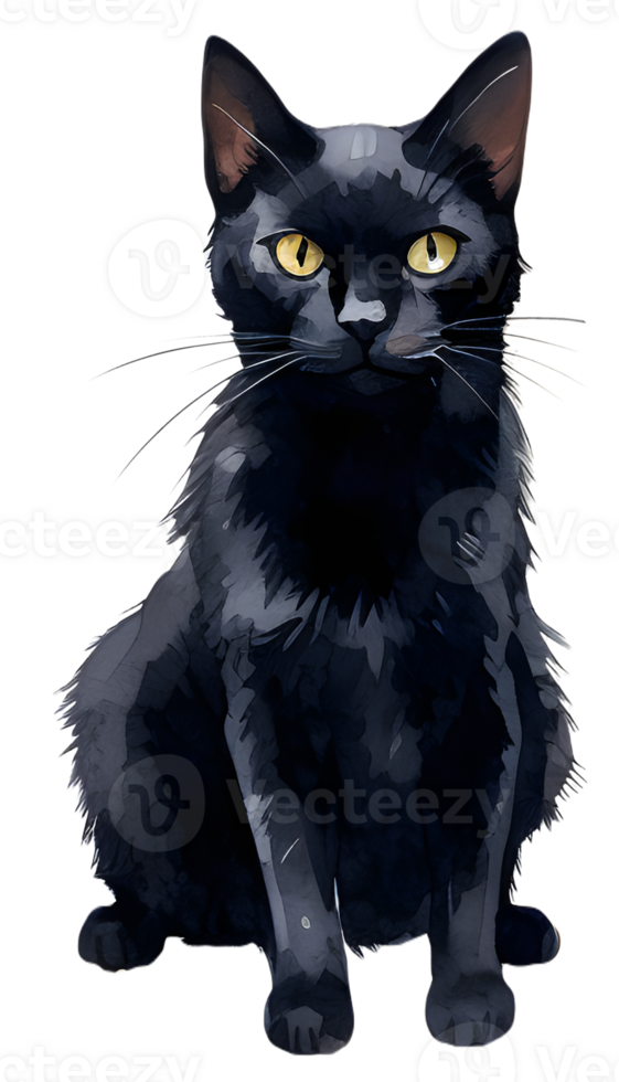 Black cats are often seen as unlucky, but they are actually just as lucky as any other cat. AI Generated png