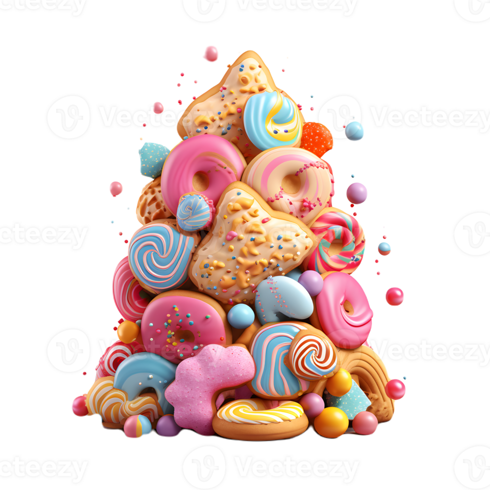 Colorful cookies are a great way to add a pop of color to any occasion. AI Generated png