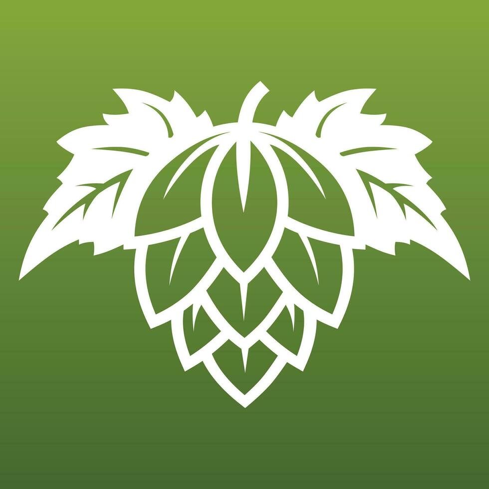 Silhouette of hops on a green background vector