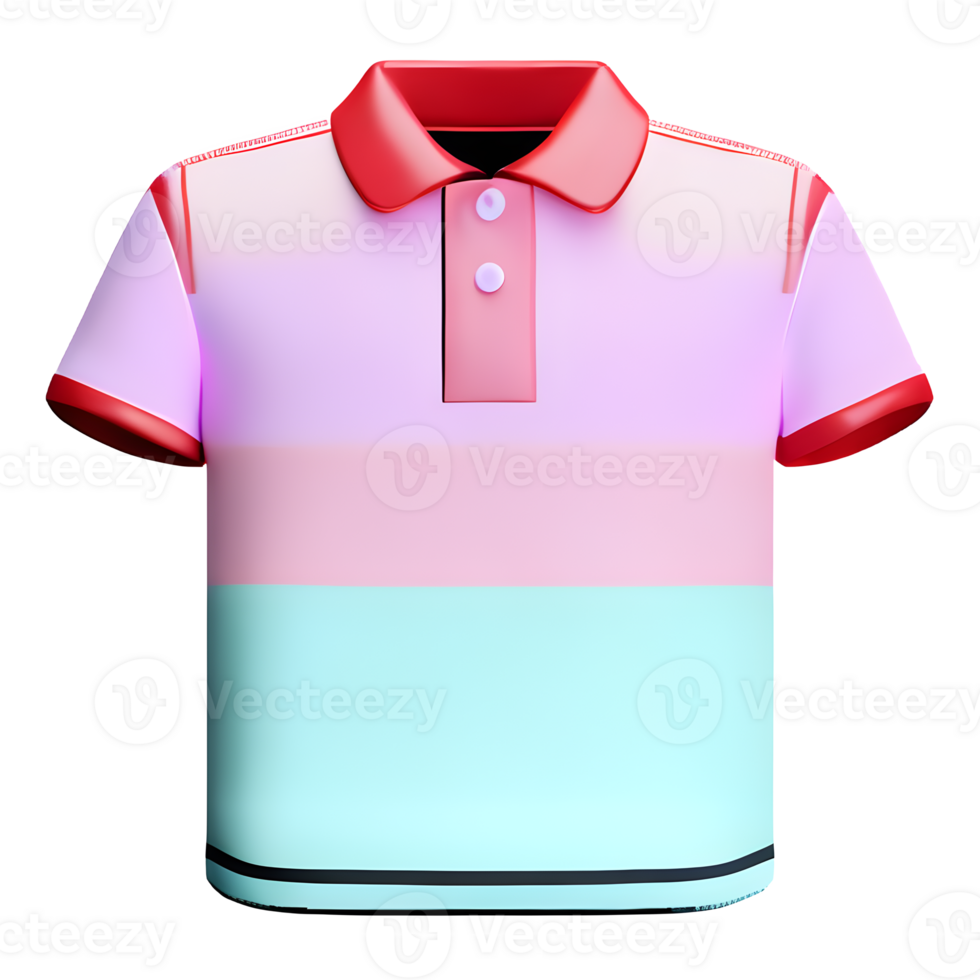 The shirt is pink alternating with blue, vibrant and cheerful in color. AI Generated png