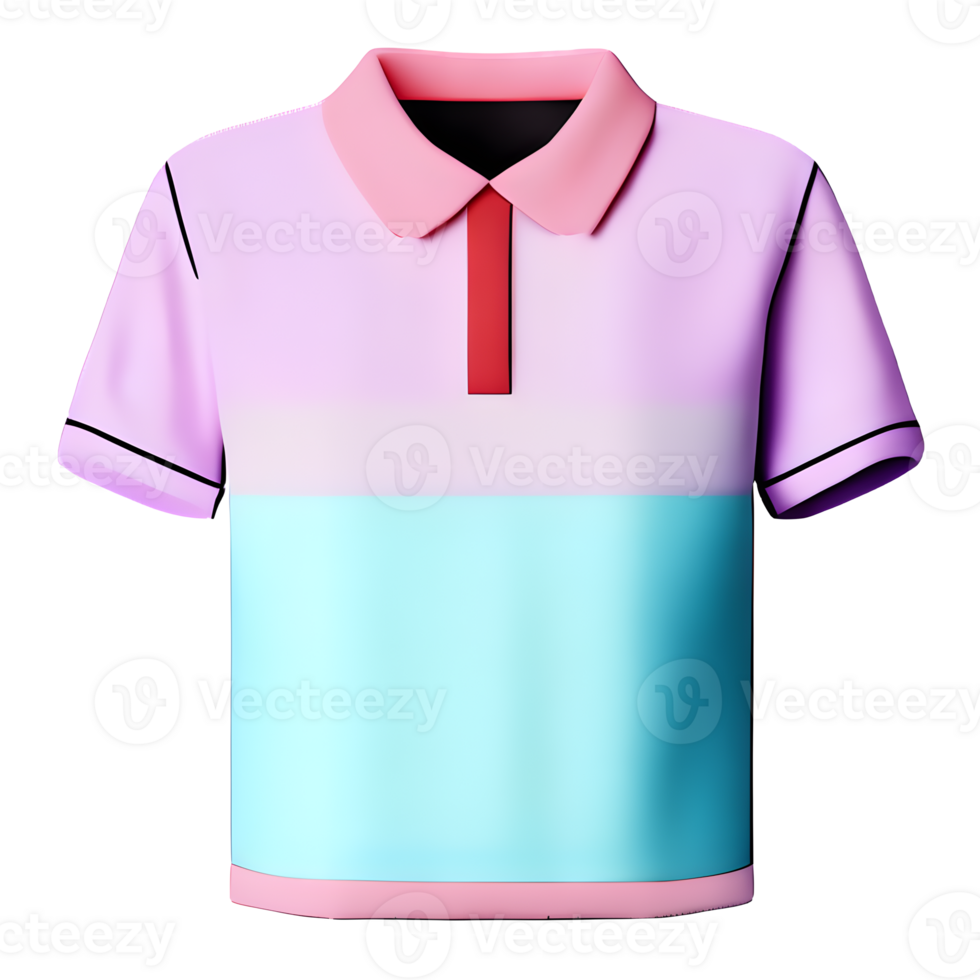 The shirt is pink alternating with blue, vibrant and cheerful in color. AI Generated png