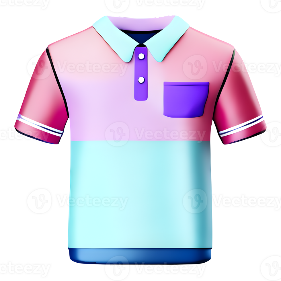 The shirt is pink alternating with blue, vibrant and cheerful in color. AI Generated png