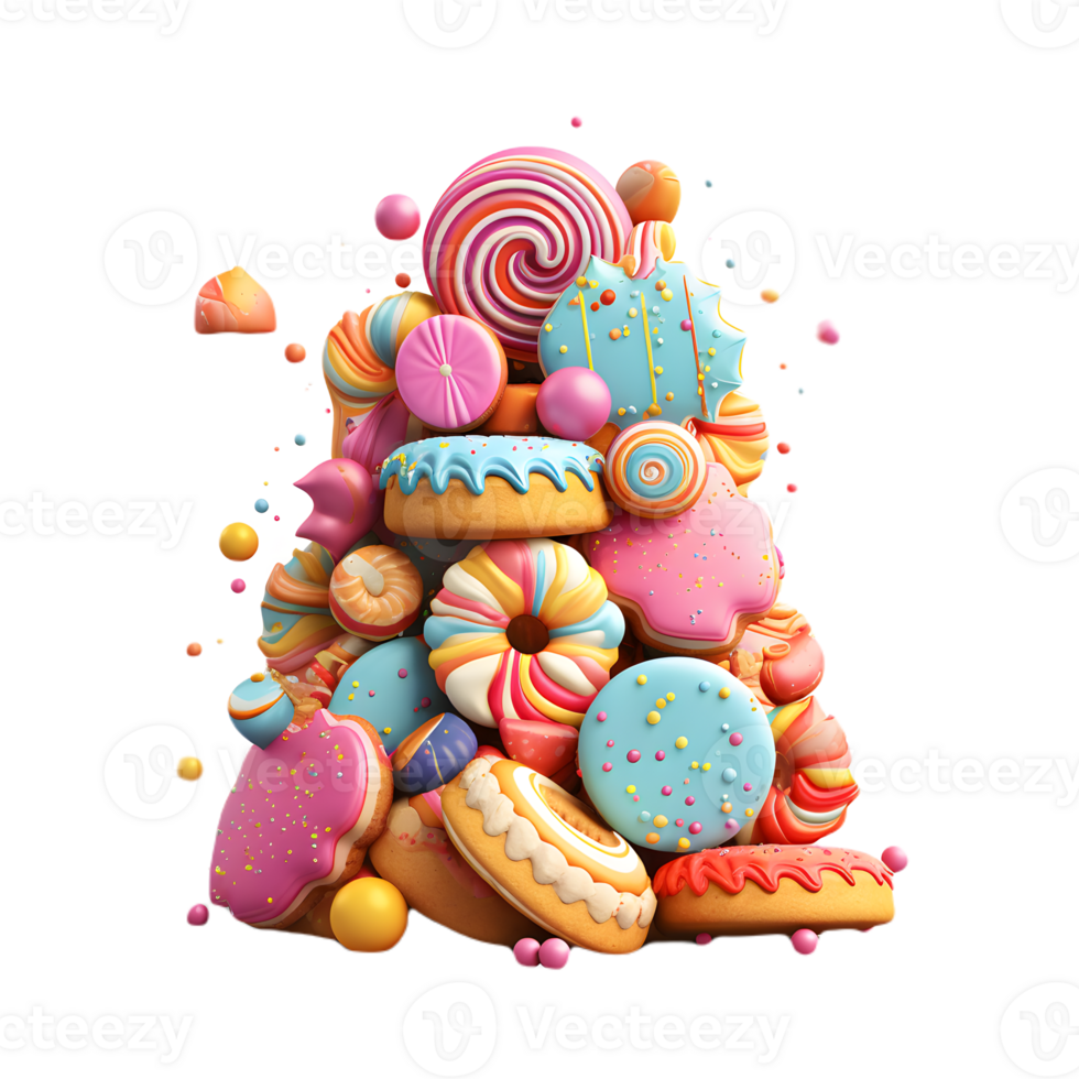 Colorful cookies are a great way to add a pop of color to any occasion. AI Generated png