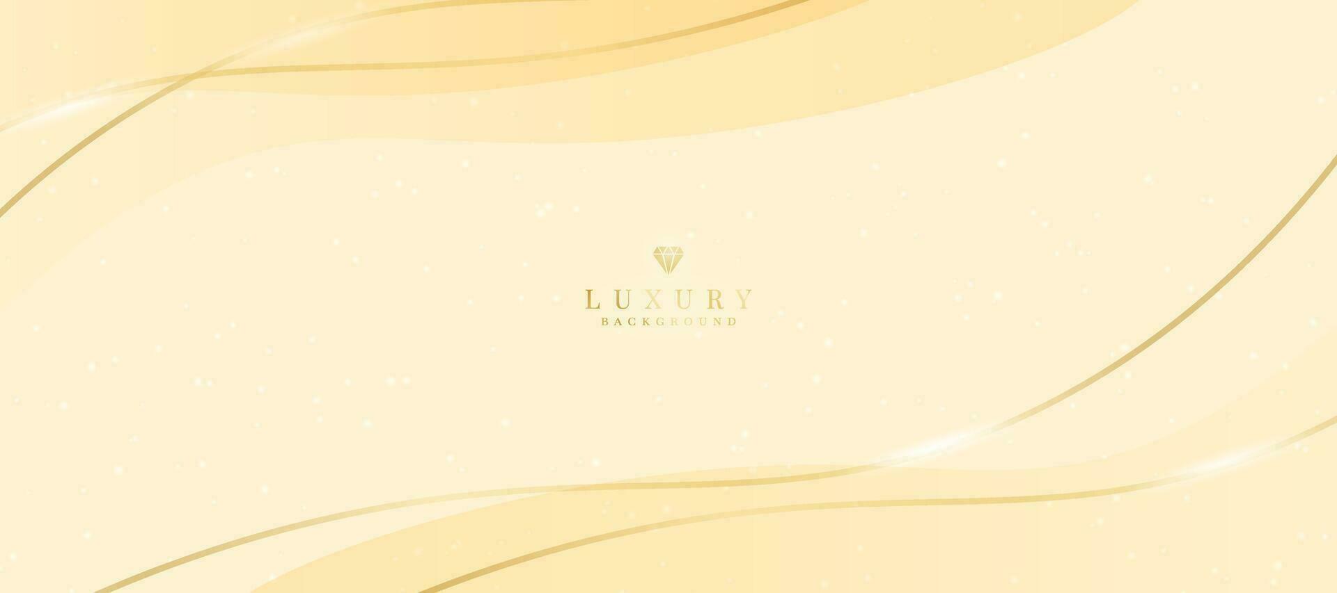 Luxury background with glitter golden curve lines elements vector