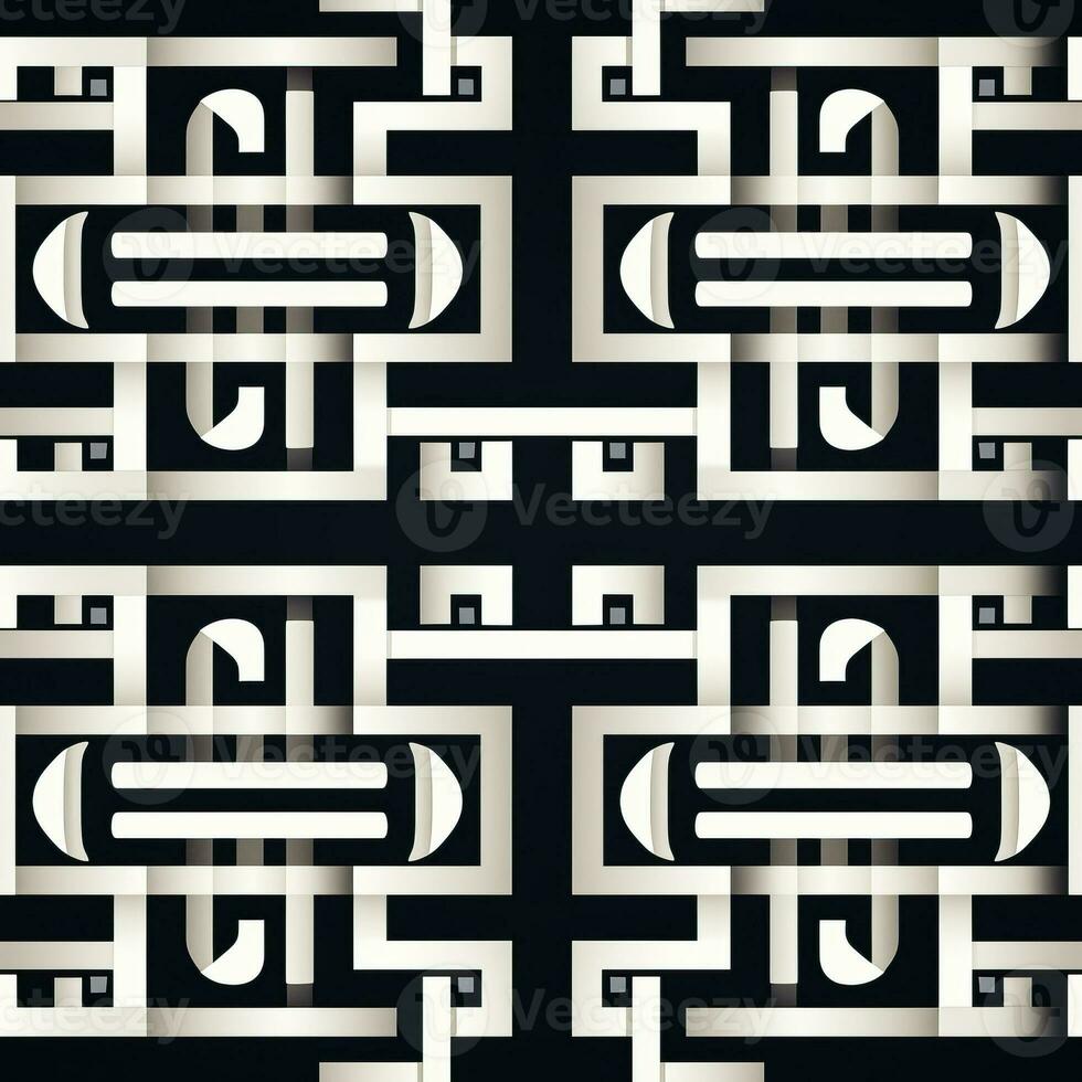 Sleek Greek Key fabric pattern background showcasing stylish timeless geometric designs photo