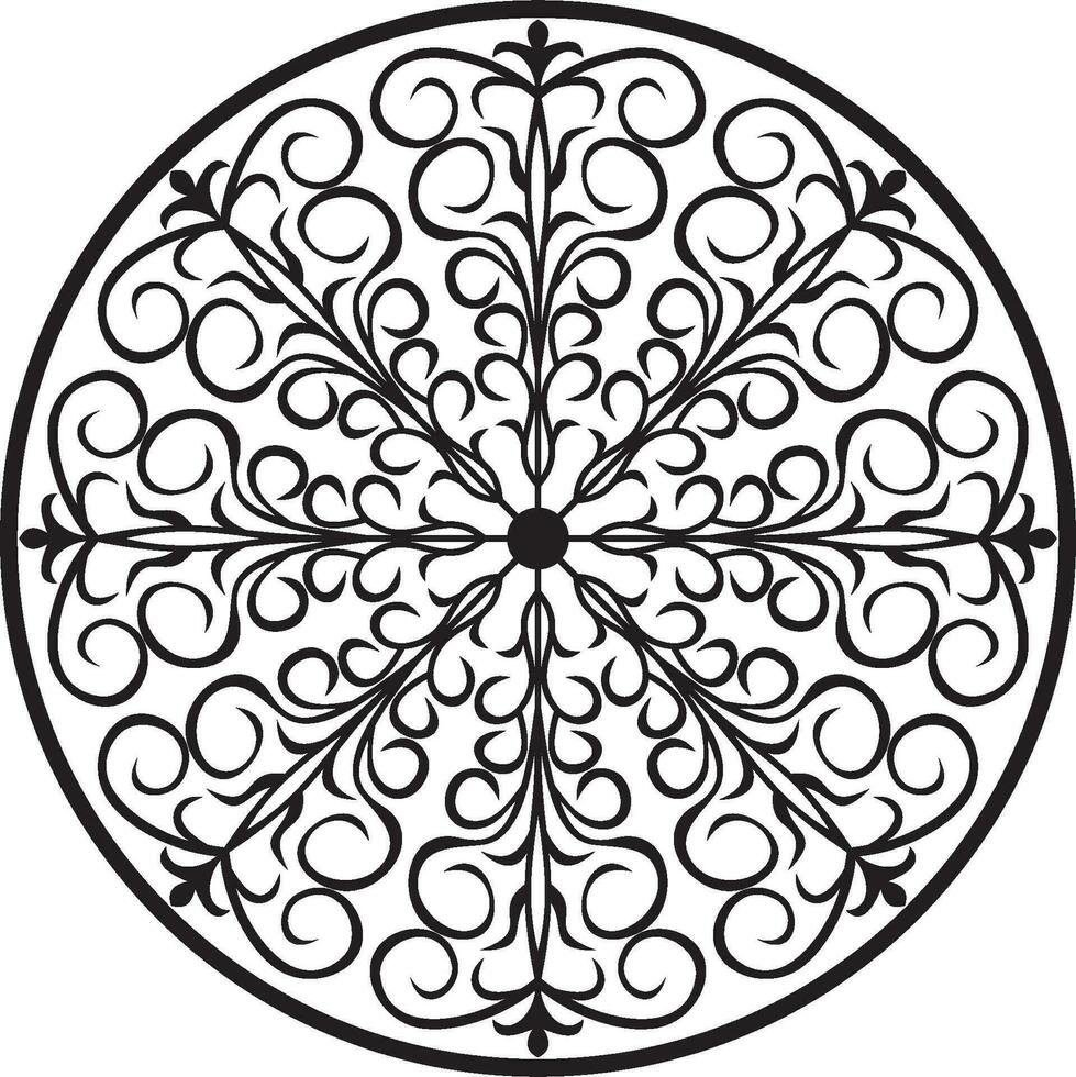 Vector monochrome round ornament. Pattern circle, lace for laser and plotter cutting, sandblasting