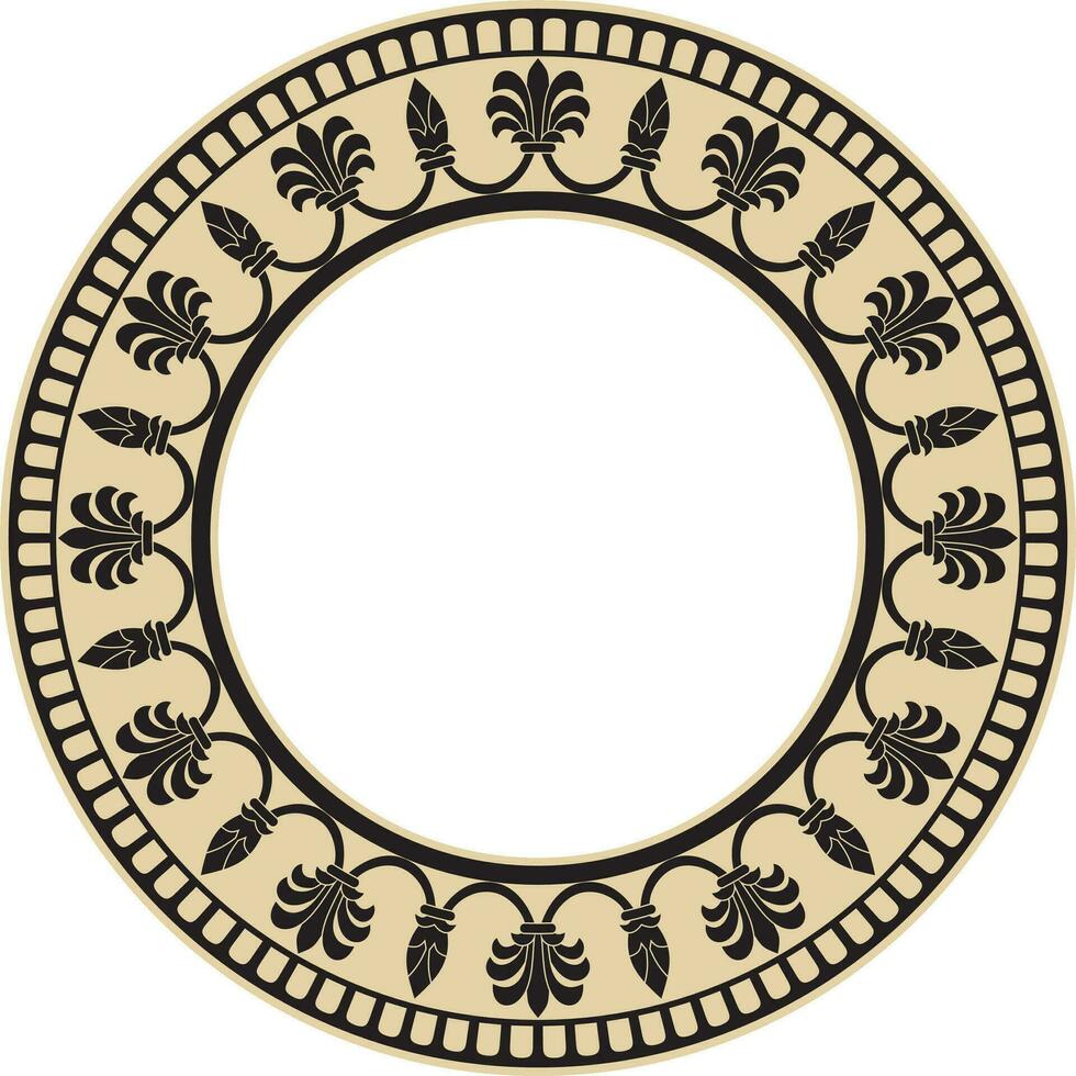 Vector round gold and black national persian ornament. Circle, frame, border ethnic pattern of Iranian civilization