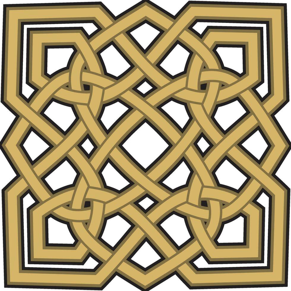Vector gold celtic knot. Ornament of ancient European peoples. The sign and symbol of the Irish, Scots, Britons, Franks