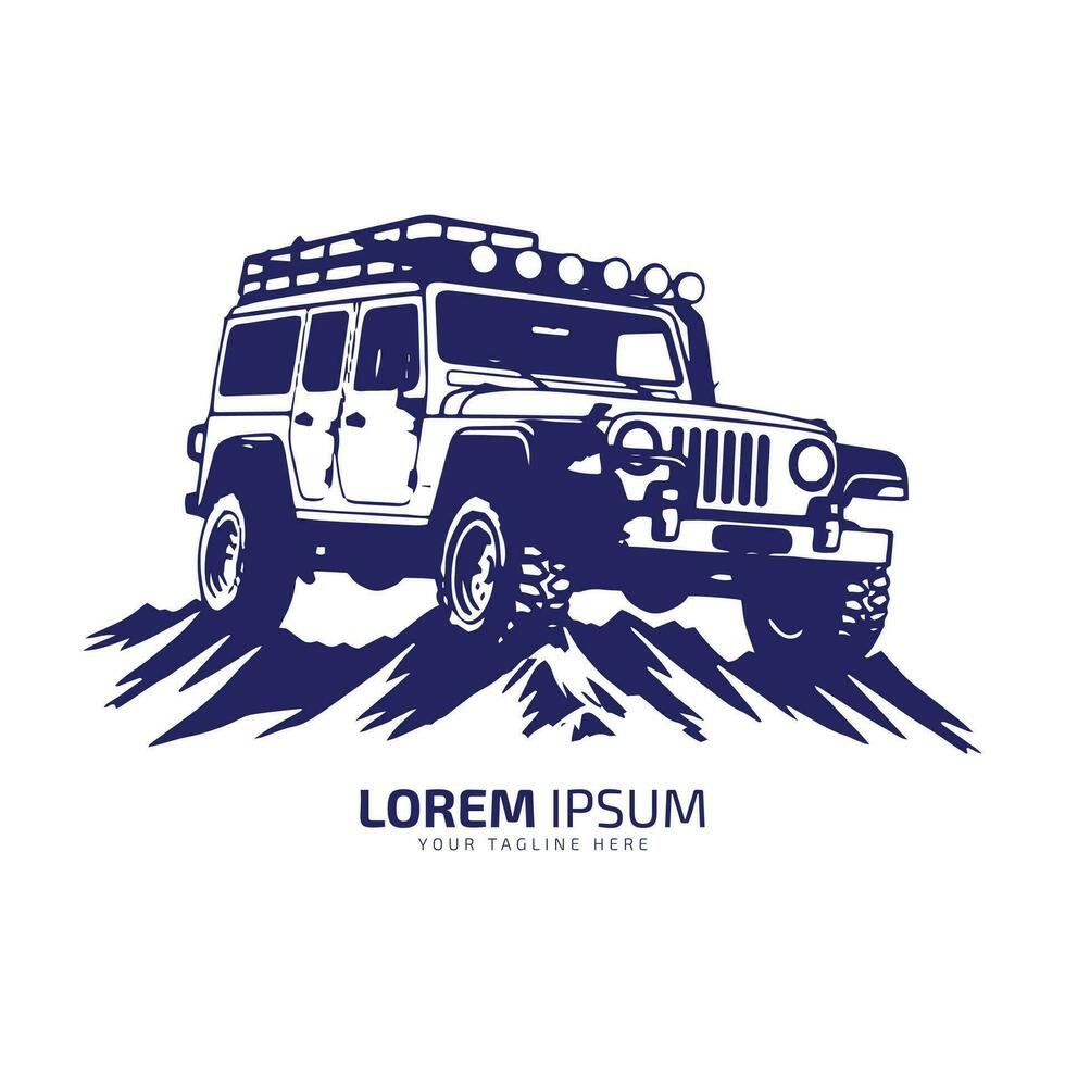 Abstract logo of jeep icon off road vector car silhouette isolated design