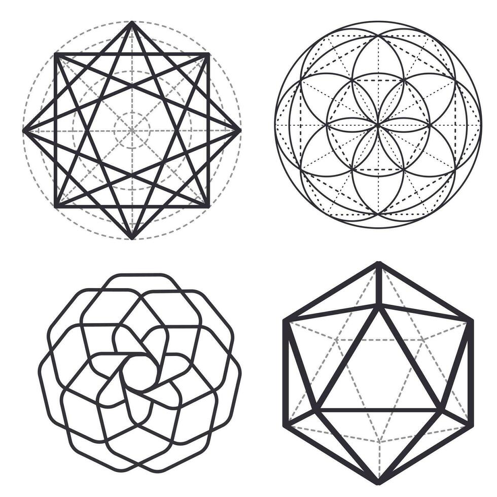 dibujo de geométrico cifras en un blanco antecedentes vector