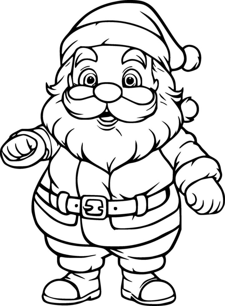 Christmas Santa Claus Coloring Book Illustration vector