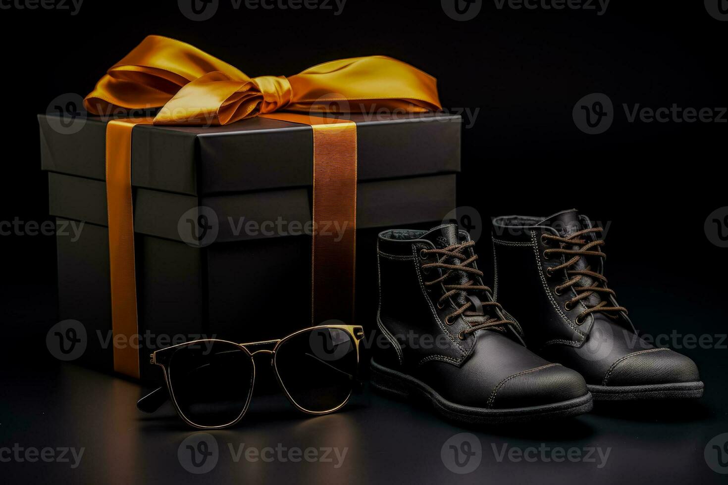 Mens minimalist style Christmas gifts isolated on a gradient background photo