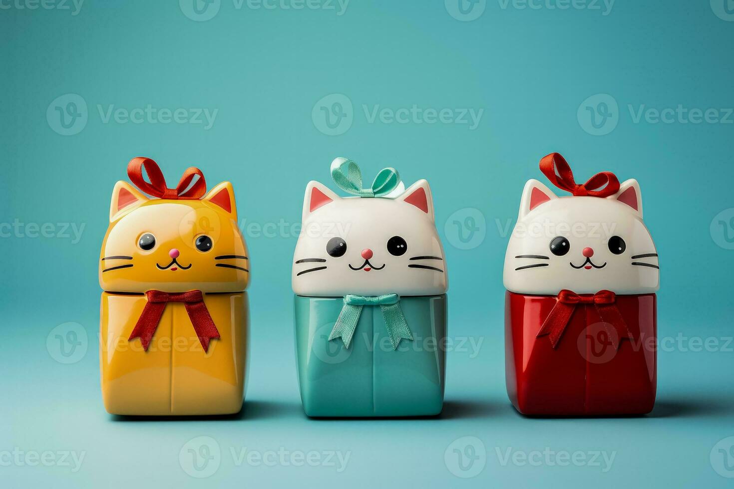 Small pet friendly minimalist Christmas gifts isolated on a gradient background photo