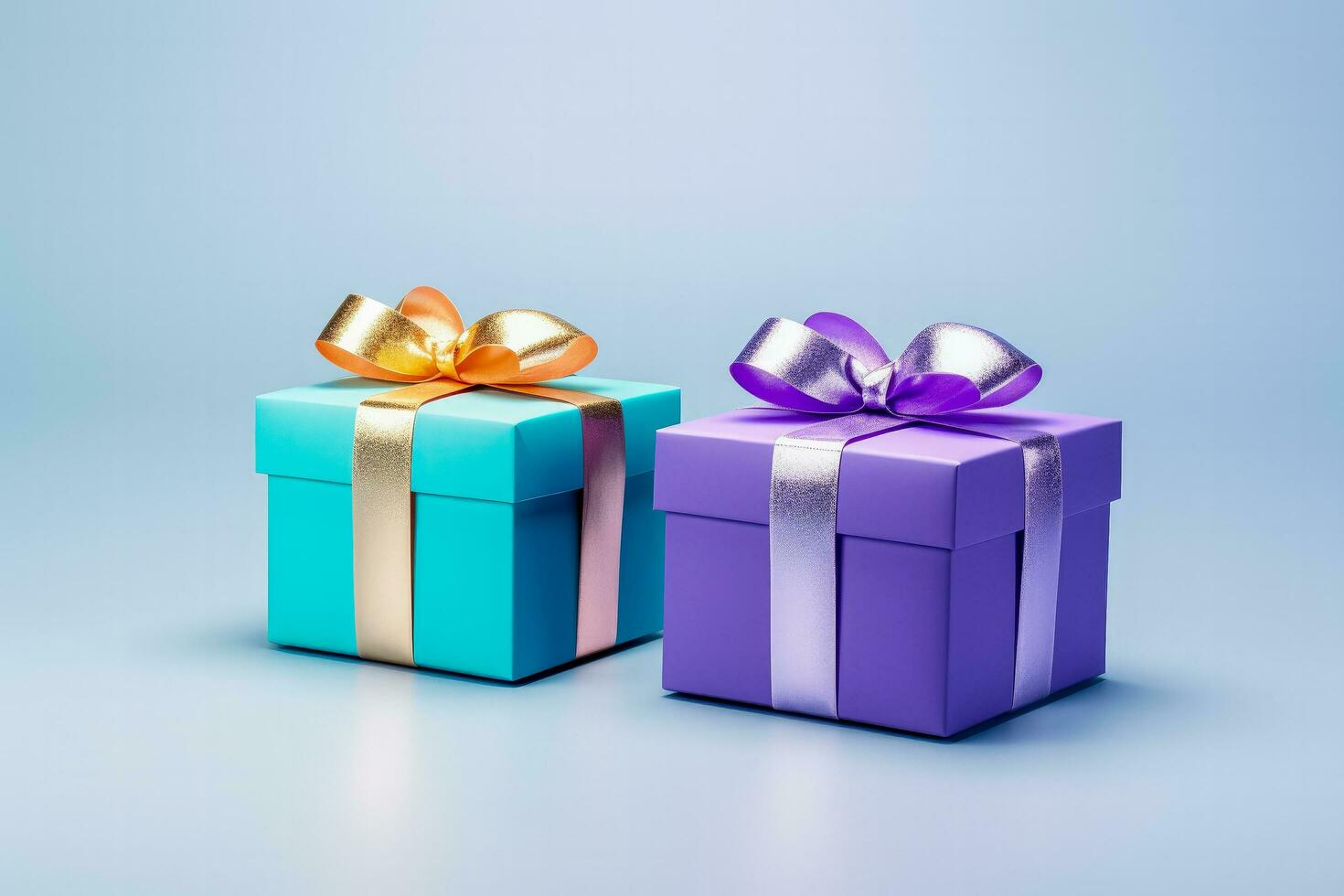 Elderly tailored minimalist style Christmas gifts isolated on a gradient background photo