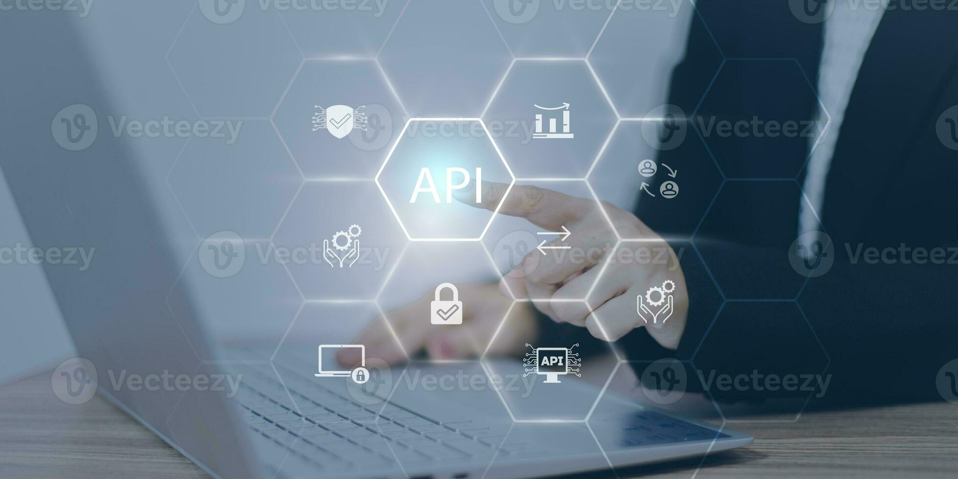 solicitud programación interfaz api en azul antecedentes. software desarrollo herramienta, información tecnología, moderno tecnología, Internet. foto