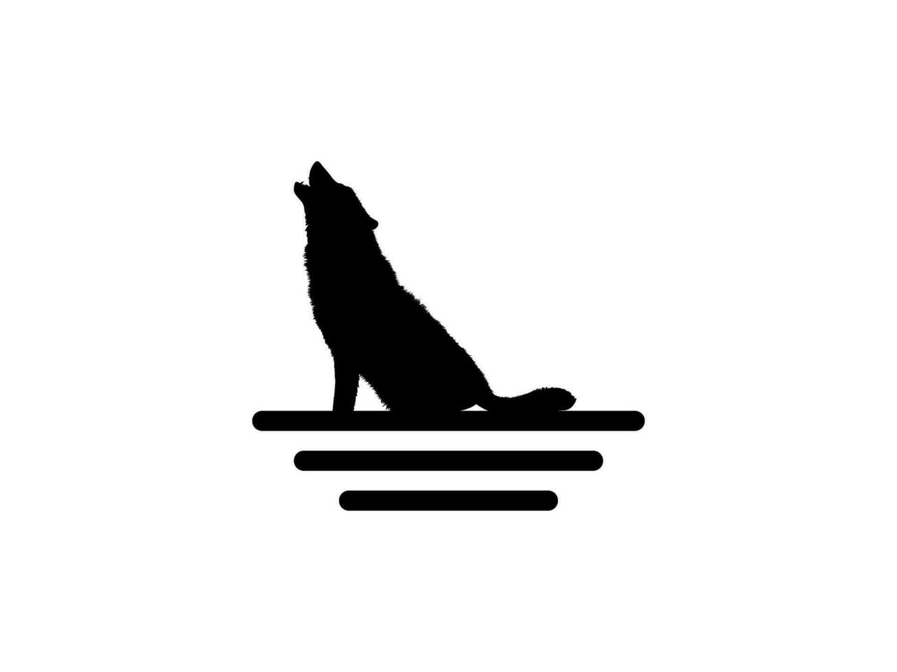 el lobo aulló silueta para logo tipo. vector ilustración