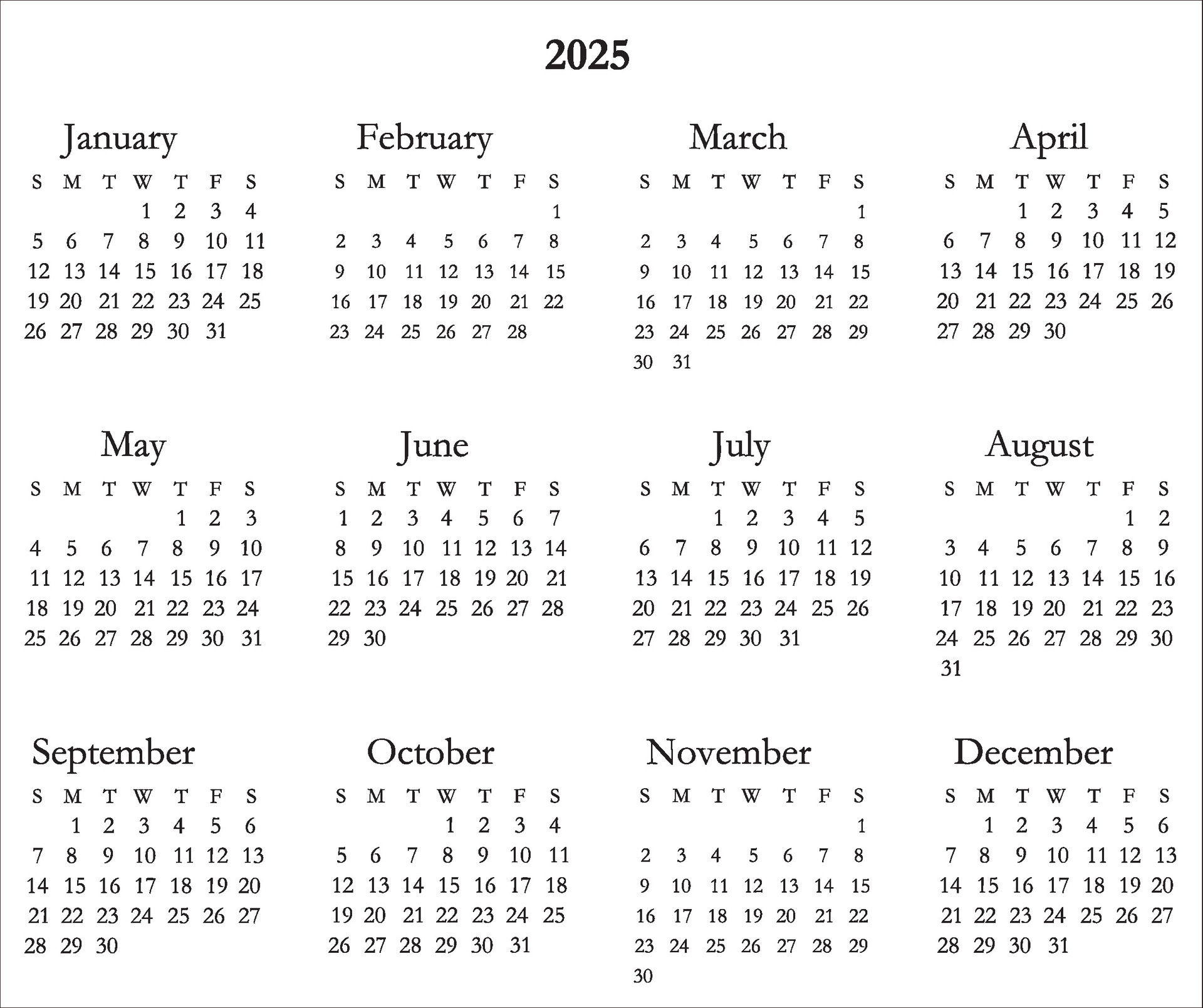 Free 2025 calendar vector design 30741890 Vector Art at Vecteezy