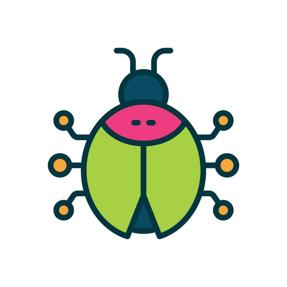 bug filled color icon. vector icon for your website, mobile, presentation, and logo design.