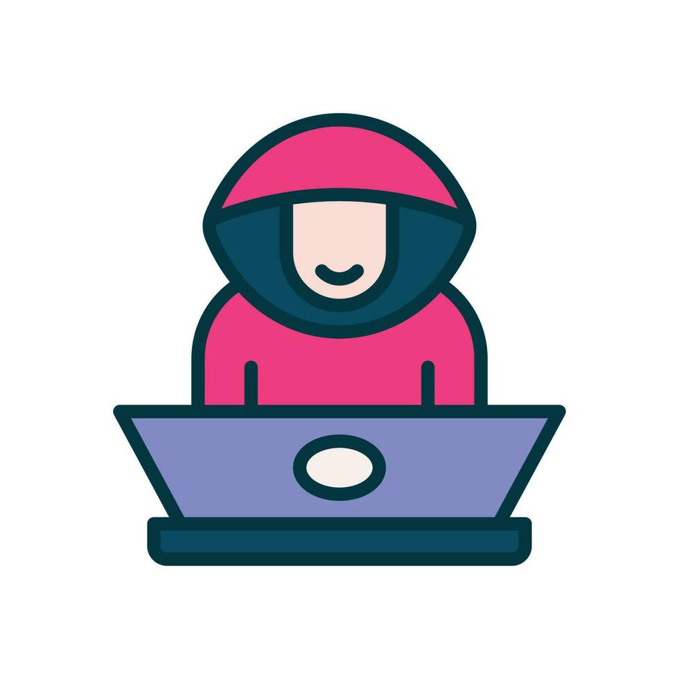 hacker filled color icon. vector icon for your website, mobile, presentation, and logo design.