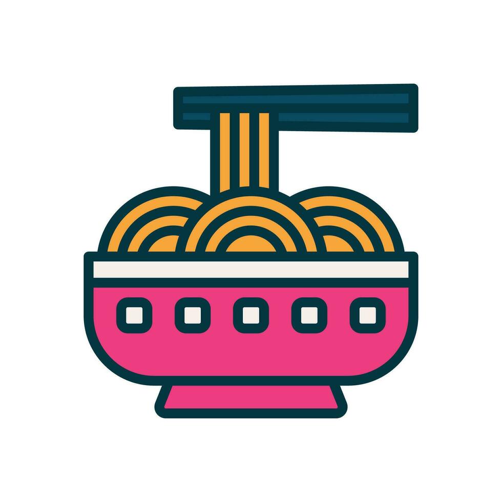 noodles filled color icon. vector icon for your website, mobile, presentation, and logo design.